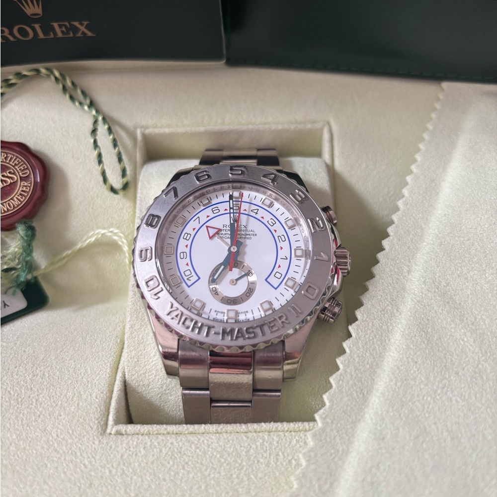 Rolex Yacht-Master II White Dial with Blue and Red Accents